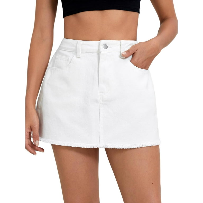 White bodycon denim skirt cheap