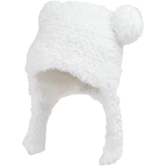 XiaoBanDeng Women's Knit Beanie Hat Cute Bear Russian Ushanka Hat Plush Skull Cap Winter Warm Trapper Cap with Earflap