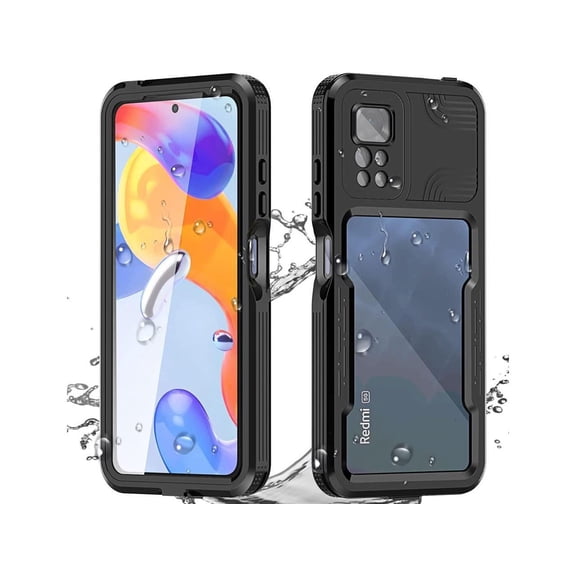 XiaoMi RedMi Note 11 Pro 4G / 5G Waterproof Case, [Fingerprint Unlock] IP68 Certified Rugged Full Body Underwater Dustproof Shockproof Heavy Duty Protective Cover with Screen Protector Wrist Strap