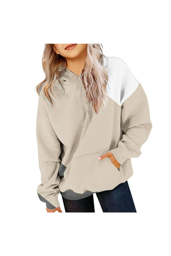 Teen Girl Hoodies Preppy Toddler Crewneck Sweatshirt 4T Pullover Hoodies Size 8-10 with Pockets Long Sleeve Tops Gradual Print Shirts Blouse Uniform Blusas Para NiñAs