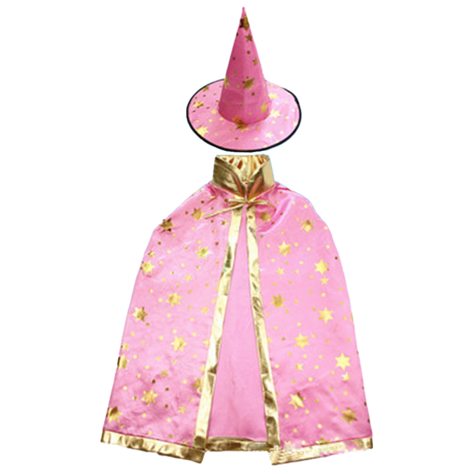 Xiaobai Star Print Stand Collar Costumes Hat Set Lace Up Long Coat Kids