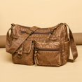 thumbnail image 1 of Xiaocao8 Faux Leather Shoulder Bag with Zipper Womens Tote Multy Pockets Crossbody Bag Purse Female Elegant Bags for Work in Brown, 1 of 1