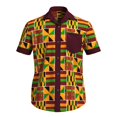 thumbnail image 1 of Xiaohuagua African Shirts for Men Wax Print Short Sleeve Button Down Shirt Summer Vacation Casual Wear, 1 of 5