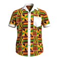 thumbnail image 1 of Xiaohuagua African Shirts for Men Wax Print Short Sleeve Button Down Shirt Summer Vacation Casual Wear, 1 of 5