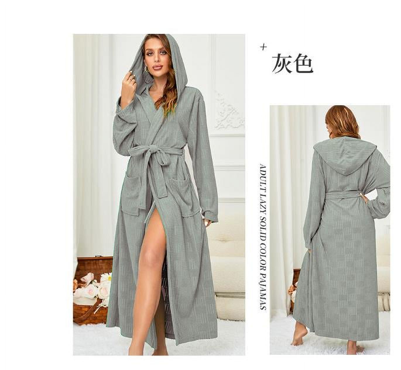 Xiaoluokaixin Night Spa Robe with Hood for Couples Matching Kimono