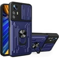 thumbnail image 1 of for Xiaomi 12 Lite Case Sliding Window Case with Card Holders, Cover with Slide Camera Protection Built-in Magnetic Kickstand Case for Xiaomi 12 Lite LJK Blue, 1 of 9