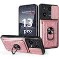 thumbnail image 1 of for Xiaomi 13 Pro Case with Slide Camera Cover, Heavy Duty Protective with Ring Kickstand & Card Holder Cell Phone Case for Xiaomi 13 Pro LJK Rose Gold, 1 of 10