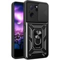 thumbnail image 1 of for Xiaomi 13T Case with Slide Camera Cover for Men, Military Grade Drop Phone Cover Case with Rotate Ring Kickstand for Xiaomi 13T / Xiaomi 13T Pro SJ Black, 1 of 8