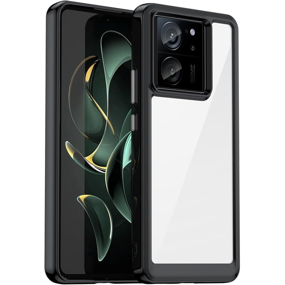 for Xiaomi 13T/MI 13T Pro Phone Case, with Lightweight and high Transparency Shock Absorption Protection, TPU Material for Comfortable Touch, Screen Camera for high Protection, (Black)