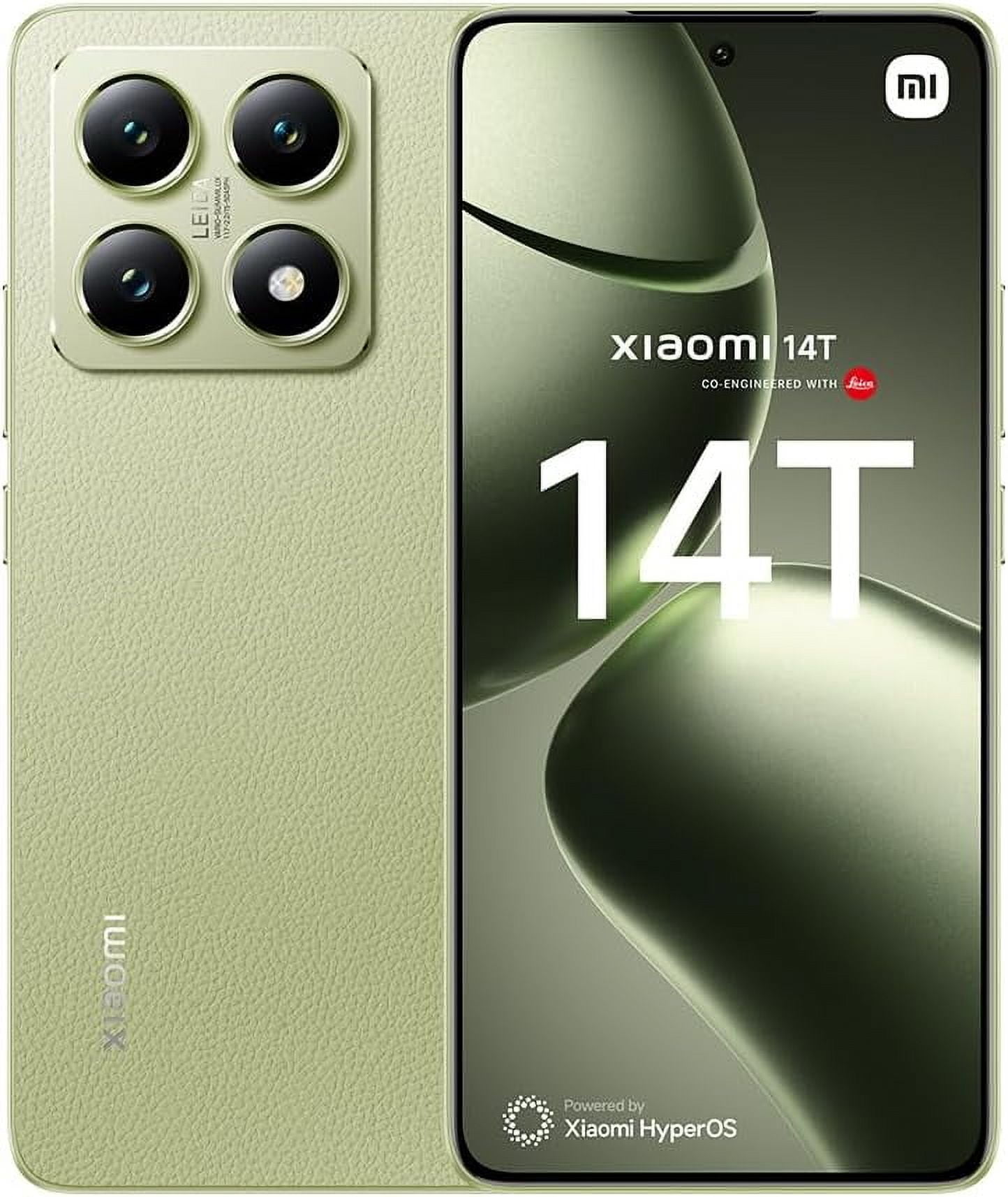 Xiaomi 14T Ai 5G (512GB+12GB) Global ROM Unlocked Worldwide (for T-Mobile, Mint, Tello, Metro) 50MP Triple Pro Leica Camera 6.67" 144Mhz (Lemon Green)
