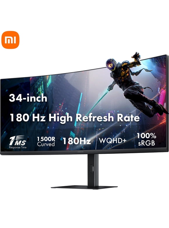 Xiaomi Gaming Monitor G34WQi, 34 inch WQHD, 3440*1440, 180hz, 1ms, 100% sRGB, 95% DCI-P3, TV Low Blue Light,Black