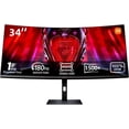 thumbnail image 1 of Xiaomi Curved Gaming Monitor G34WQi, 34 inch WQHD, 3440*1440, 21:9, 180hz, 1ms, 100% sRGB, 95% DCI-P3, TÜV Low Blue Light, 2 HDMI , Black, 1 of 7