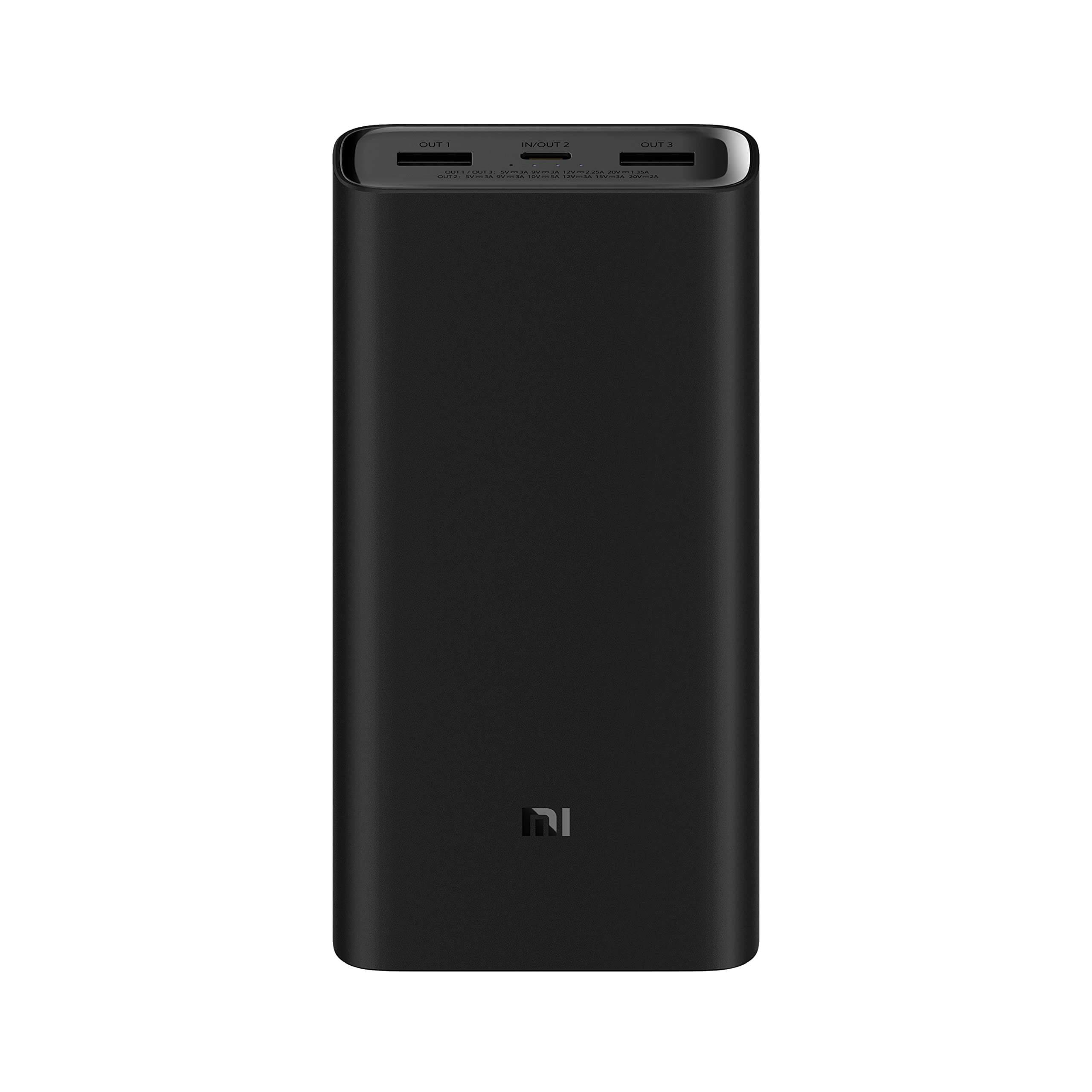 Xiaomi MI 50W Power Bank 2000, 20000mah, USB-C Input/Output Plus 2 USB-A Output, Charge 3 Devices Simultaneously, Output Upto 50W, Black