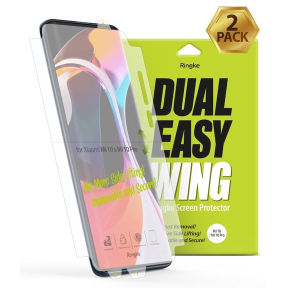 Xiaomi Mi 10 / Mi 10 Pro Screen Protector, Ringke [Dual Easy Wing] Film - 2 Pack