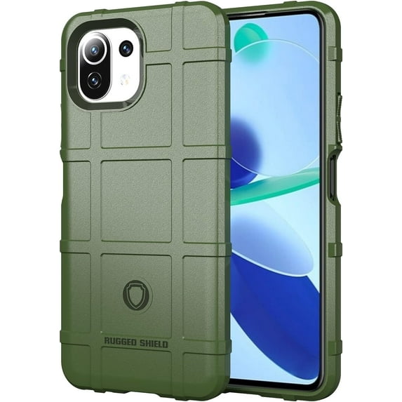 for Xiaomi Mi 11 Lite (NOT Mi 11) Men Case,Heavy Duty Shockproof Military Grade Drop Tested Field Case Super Sturdy Bumper Full Body Rugged Hard Cover for Xiaomi Mi 11 Lite HD Green