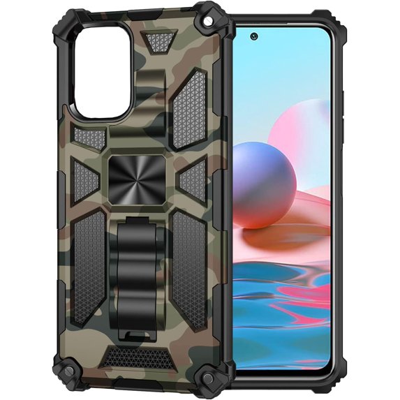for Xiaomi Mi 11T (Not Note 11T) Camouflage Case, Heavy Duty Shockproof Protection Military Grade Built-in Magnetic Kickstand Boys Man Camo Cover for Xiaomi Mi 11T/11T Pro MC Army Green
