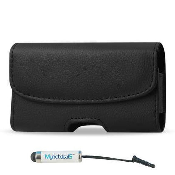 Xiaomi Mi Max Leather Case with Belt ClipW/ Belt Loops (Plus Size will Fits Phone with a Slim Cover or Skin on ) + MYNETDEALS Stylus