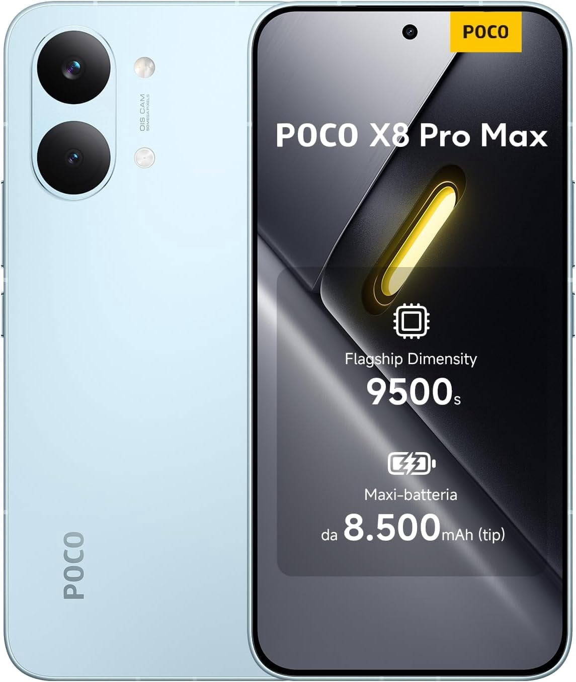 Xiaomi POCO X8 PRO MAX 5G Ai Blue, 512GB+12GB 6.83" AMOLED 120Hz 50MP 8500mAh NFC Dual SIM Unlocked Model Tmobile Mint Tello & Global 2602BPC18G