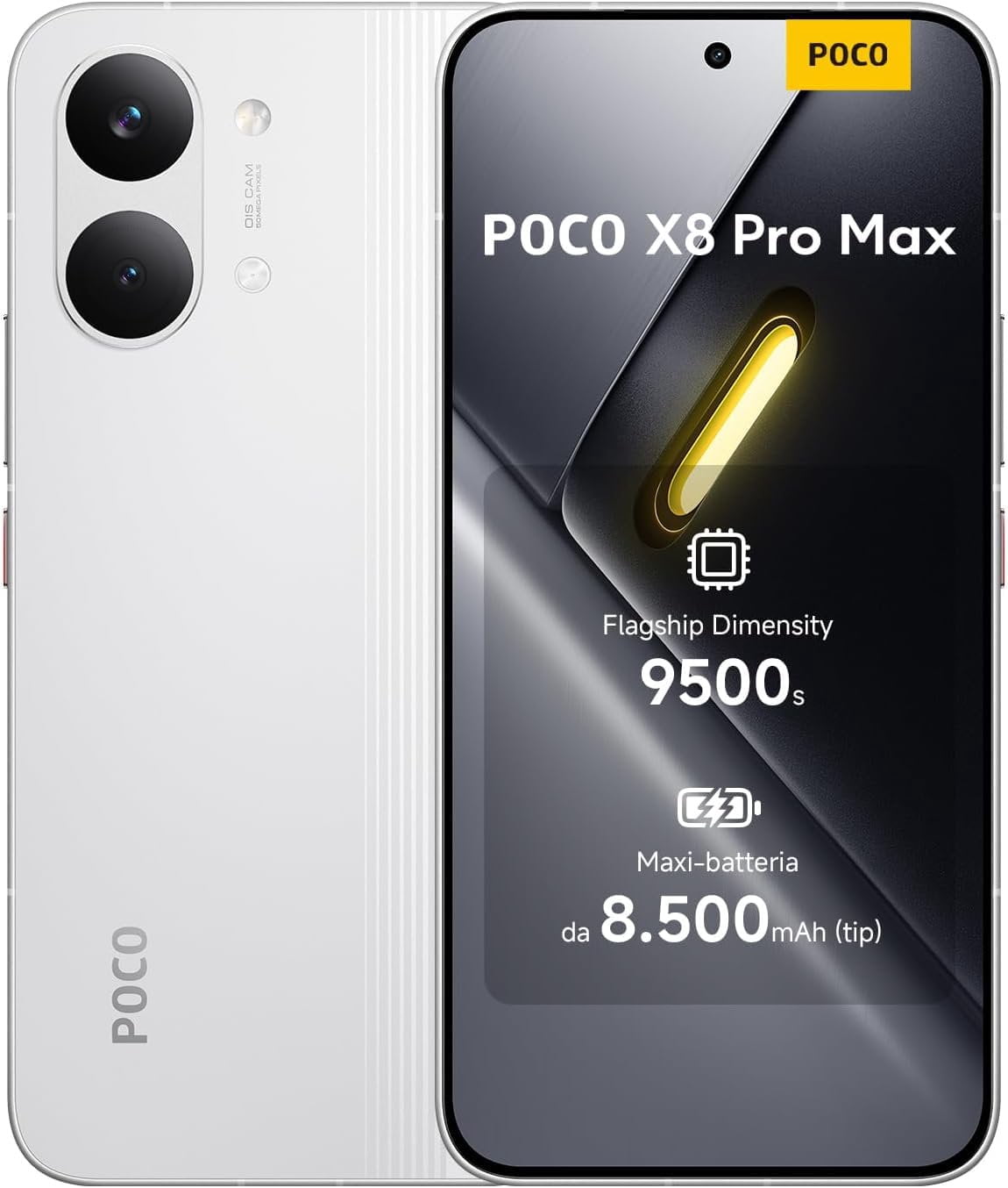 Xiaomi POCO X8 PRO MAX 5G Ai White, 512GB+12GB 6.83" AMOLED 120Hz 50MP 8500mAh NFC Dual SIM Unlocked Model Tmobile Mint Tello & Global 2602BPC18G