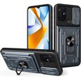 thumbnail image 1 of for Xiaomi Poco C40 Case Sliding Window Case with Card Holders, Cover with Slide Camera Protection Built-in Magnetic Kickstand Case for Xiaomi Poco C40 LJK Gray, 1 of 9
