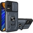 thumbnail image 1 of for Xiaomi Poco F4 Case Sliding Window Case with Card Holders, Redmi K40S Cover with Slide Camera Protection Built-in Magnetic Kickstand Case for Xiaomi Redmi K40S/Poco F4 LJK Gray, 1 of 9