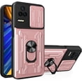 thumbnail image 1 of for Xiaomi Poco F4 Case Sliding Window Case with Card Holders, Redmi K40S Cover with Slide Camera Protection Built-in Magnetic Kickstand Case for Xiaomi Redmi K40S/Poco F4 LJK Rose Gold, 1 of 9