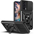 thumbnail image 1 of for Xiaomi Poco F5 Pro 5G Case with Slide Camera Cover for Men, Military Grade Drop Protective Phone Cover Case with Ring Kickstand for Xiaomi Poco F5 Pro 5G SJ Black, 1 of 9