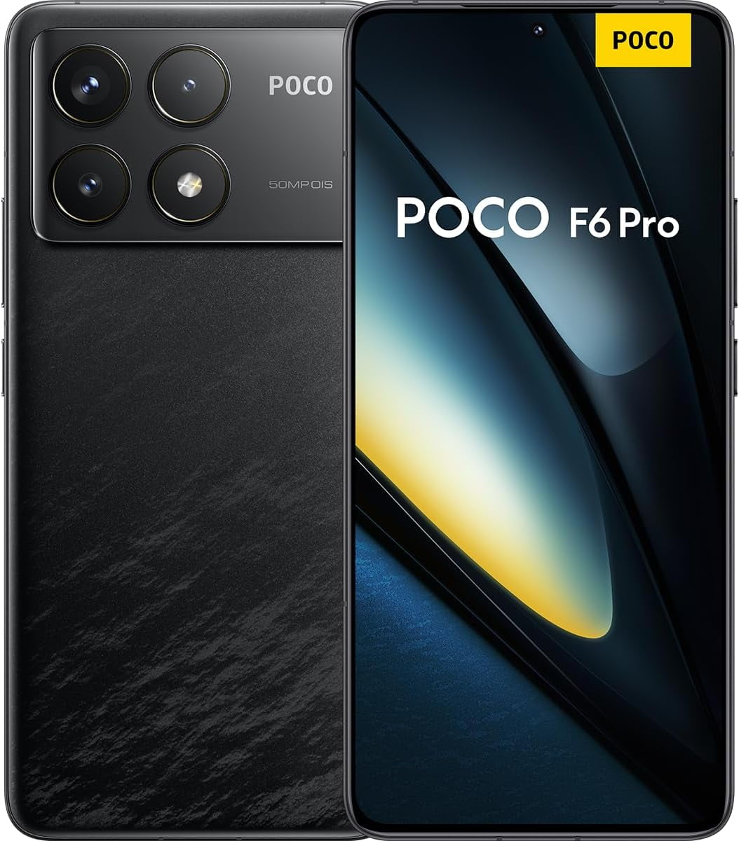 Xiaomi Poco F6 PRO 5G + 4G LTE 256GB + 12GB Global Version Unlocked 6.67" 120Hz 50Mp Triple Camera (for T-Mobile, Mint, Tello, Metro) (Black Global ROM)