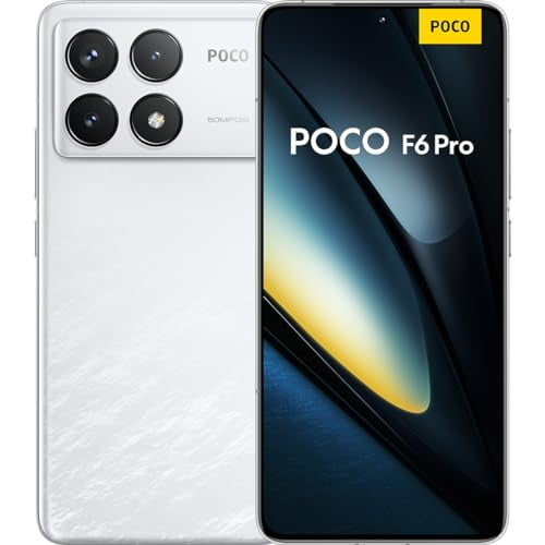 Xiaomi Poco F6 PRO 5G + 4G LTE 512GB + 12GB Global Version Unlocked 6.67" 120Hz 50Mp Triple Camera (for Tmobile, Metro, Tello, Mint & Global) (White Global ROM)