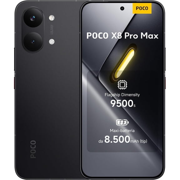 Xiaomi POCO X8 PRO MAX 5G Ai 6.83" AMOLED120Hz 50MP 8500mAh NFC Dual SIM Unlocked Model Tmobile Mint Tello & Global 2602BPC18G Black, 256GB+12GB