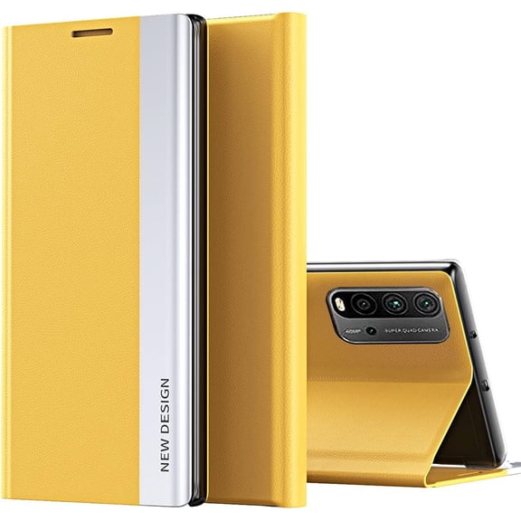 for Xiaomi Redmi 9T (Not Note 9T) Bracket Pagnetic Leather Cover for Xiaomi Poco M3 Shockproof Protection Flip Phone Case for Xiaomi Redmi 9T CX Yellow