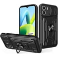 thumbnail image 1 of for Xiaomi Redmi A1 Case Sliding Window Case with Card Holders, Cover with Slide Camera Protection Built-in Magnetic Kickstand Case for Xiaomi Redmi A1 LJK Black, 1 of 8
