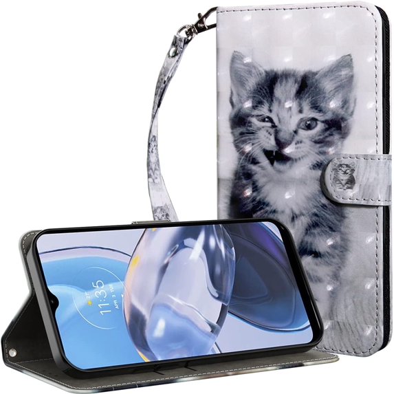 for Xiaomi Redmi A1 Wallet Case with Card Slot Holder Kickstand - Lovely Colorful Pattern PU Leather Flip Phone Case Cover for Xiaomi Redmi A1 Smiley Cat