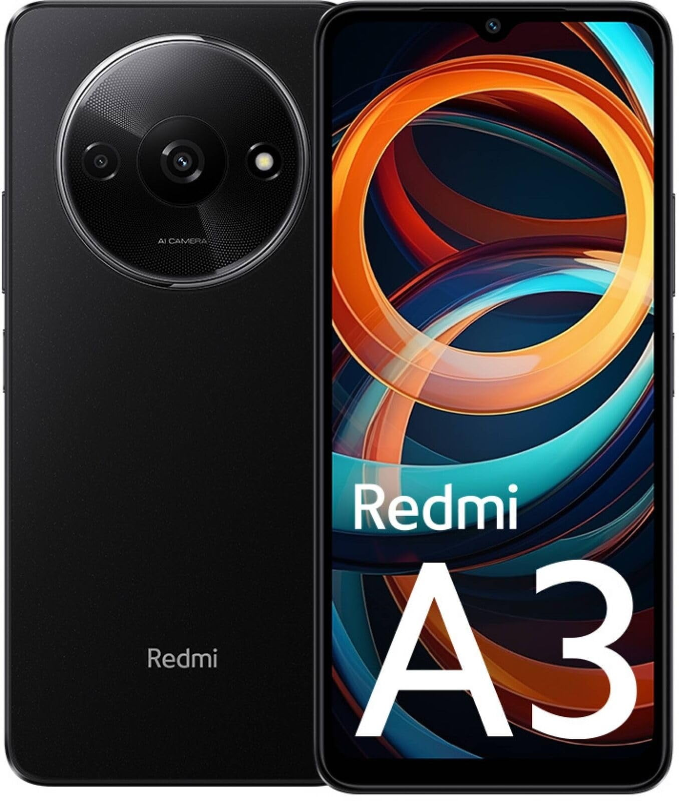 Xiaomi Redmi A3 4G 64GB Smartphone (Unlocked), Midnight