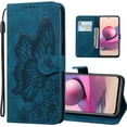 thumbnail image 1 of for Xiaomi Redmi Note 10 Pro Classic Wallet Case with Vintage Butterflies PU Leather Butterfly Magnetic Closure for Credit Card Slots Holder Cover for Redmi Note 10 Pro Max Retro Blue FGD, 1 of 14