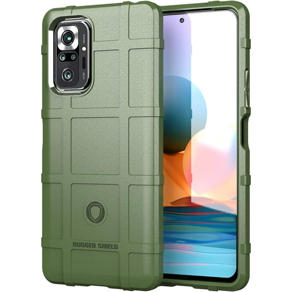 for Xiaomi Redmi Note 10 Pro Men Case, Heavy Duty Shockproof Military Grade Drop Tested Field Phone Case Super Sturdy Bumper Full Body Rugged Hard Cover for Xiaomi Redmi Note 10 Pro HD Green