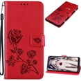 thumbnail image 1 of for Xiaomi Redmi Note 11 4G (Not 5G) Wallet Case for Women, Rose Flower Cover with Credit Card Holder Cash Pockets [Wrist Strap] Flip Phone Case for Xiaomi Redmi Note 11 4G RS Red, 1 of 14
