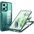 thumbnail image 1 of for Xiaomi Redmi Note 12 5G Clear Case with Screen Protector, Slim Shockproof Soft TPU Bumper Full Body Protection Phone Cover Case for Xiaomi Redmi Note 12 5G/ Poco X5 QC Green, 1 of 10