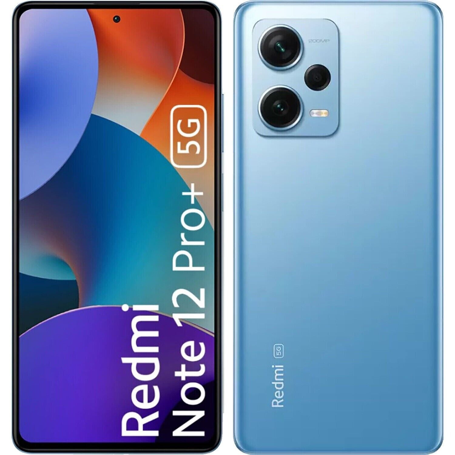  Xiaomi Redmi Note 12 Pro+ Plus 5G (256GB + 8GB) Factory  Unlocked 6.67 200MP Triple Camera (Only 4G Tmobile/Tello/Mint USA Market)  + Extra (w/Fast Car Charger Bundle) (Sky Blue (Global)) 