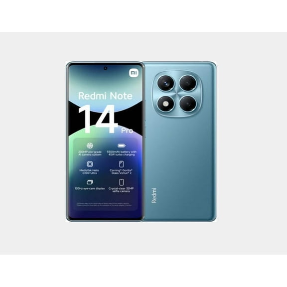 Xiaomi Redmi Note 14 Pro 4G 256GB ROM 8GB RAM Dual SIM GSM Unlocked - Ocean Blue