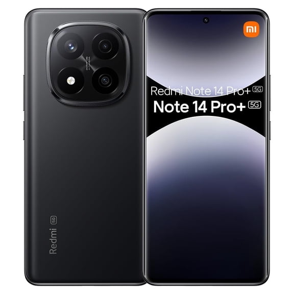 Xiaomi Redmi Note 14 Pro+ Plus 5G + 4G LTE (for Tmobile Mint Tello & Global) (256GB + 8GB) NFC 6.67" 120Hz 200MP Pro AI Camera Model 24115RA8EG Unlocked Dual Sim (Midnight Black) (Midnight Black)