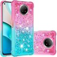 thumbnail image 1 of for Xiaomi Redmi Note 9 5G Case, Creativity Clear Quicksand Glitter Flowing Liquid Floating Soft TPU Case w/Stand Bling Diamond Sparkle Phone Cover for Xiaomi Redmi Note 9 5G JB Powder Blue, 1 of 14