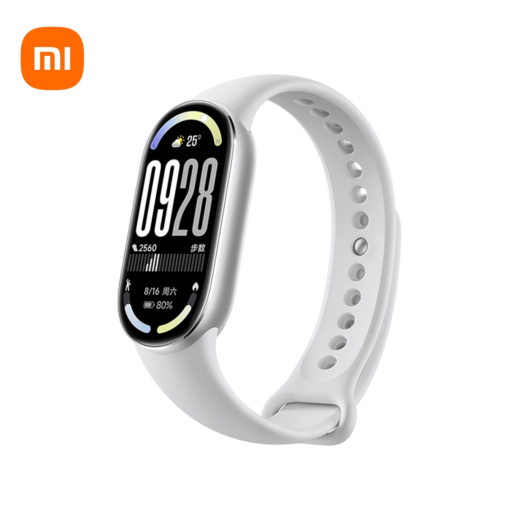 Xiaomi Smart Band 10（Glacier Silver）1.72" Amoled Display | Up to 21-day long-lasting battery life |150+ sports modes | BT 5.4 |Water-resistant to 50