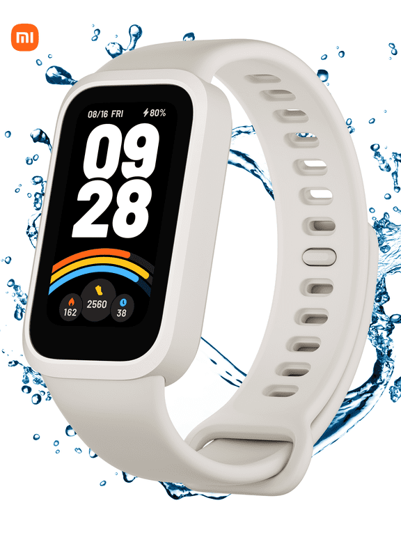 Smart Watch Fitness Tracker,  1.47'' TFT Display, 21-Day Battery Life, 50 Fitness Modes, 50m Water Resistant, Smart Band 9 active, Cheese white