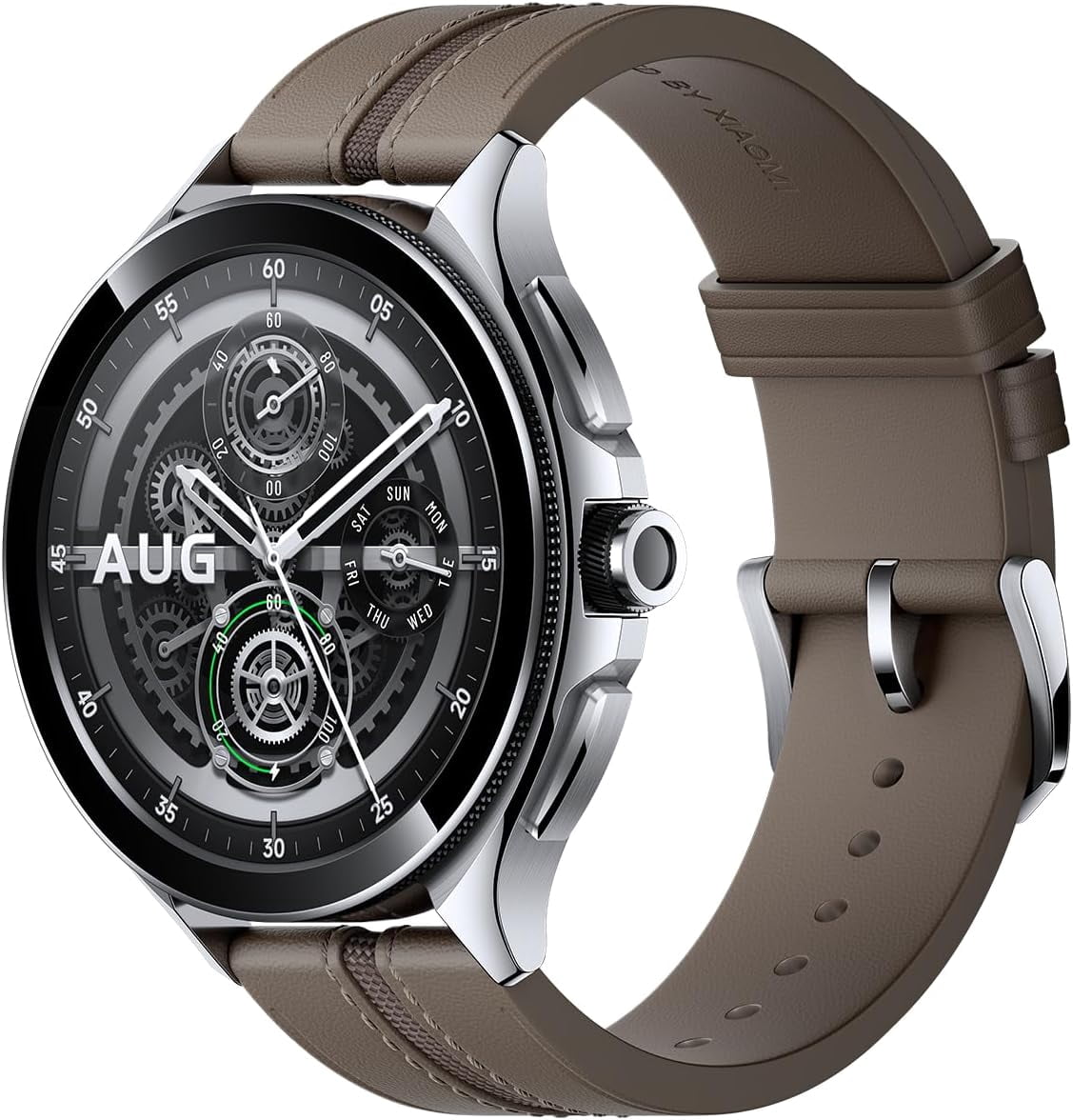 Xiaomi Watch 2 Pro M2234W1 Smart Watch, Advanced Health and Workout Tracking, 1.43" AMOLED Display (Silver with Brown Leather Strap)