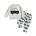 thumbnail image 1 of Xiaowennn 2 Pieces Baby Clothing Set Baby Boys Tractor Car Jogging Suit Long Sleeve Sweatshirt Trousers Toddler Clothing Outfit Set Pullover And Trousers Two Piece Set 5t Fall Outfits Boys, 1 of 9