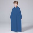 thumbnail image 1 of Xiaowennn Arabic Thobe Thobe Long Sleeve Hooded Embroidery Kaftan Robe With Zipper Up For Boys Girls Kids Shirts, 1 of 3