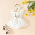 thumbnail image 1 of Xiaowennn Baby Girl Birthday Outfit Lace Tule Romper Tutu Dress Headband Shiny Cake Clothes Fall Applique Dress, 1 of 6
