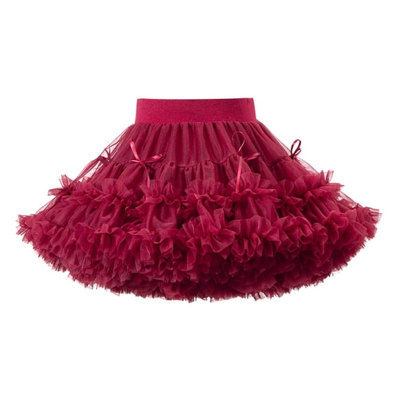 Xiaowennn Children's Fashion Solid Color Bow Tutu Dress Girls' Tutu Dress Long Frocks for Girls 4 Years