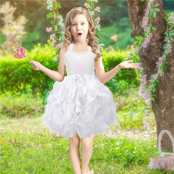 Xiaowennn Children's Mesh Dress Dress Stylish Little Girl Dress Girls Holiday Dress Size 5